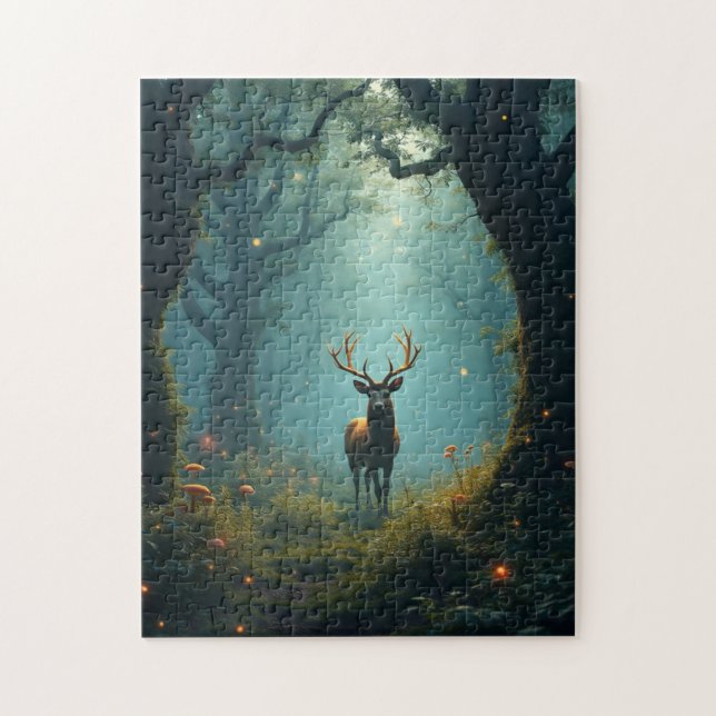 Puzzle Ciervos en un bosque encantado (Vertical)