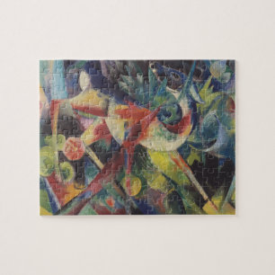 Puzzle Ciervos en un jardín de flores por Franz Marc, Art