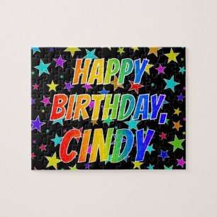 Puzzle "CINDY" Nombre, Diversión "FELIZ CUMPLEAÑOS"