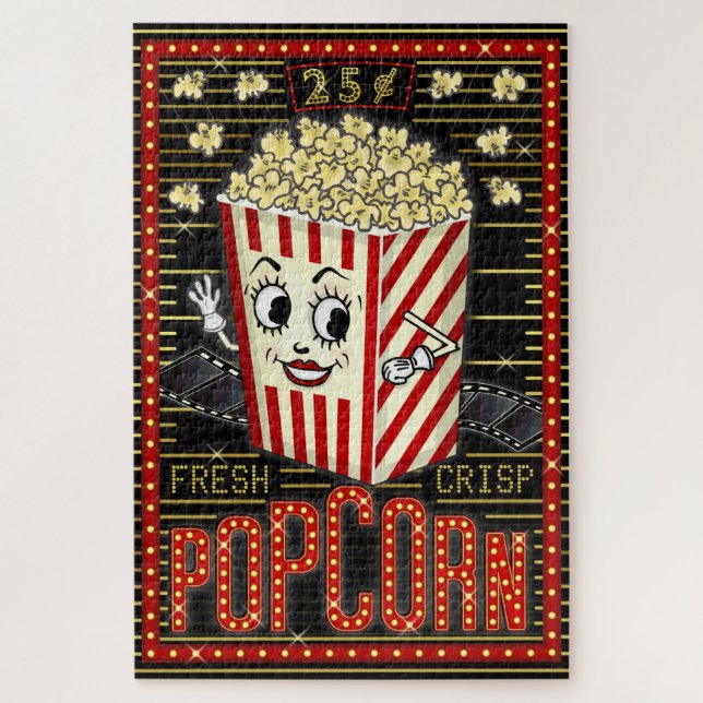 Puzzle Cine de cine Marquee Popcorn (Vertical)