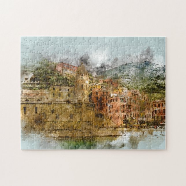 Puzzle Cinque Terre Italia Playa Costa Amalfi Edificios (Horizontal)
