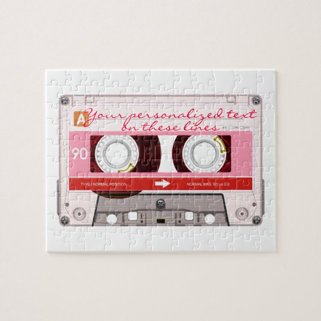 Puzzle Cinta de cassette - rojo - (Horizontal)