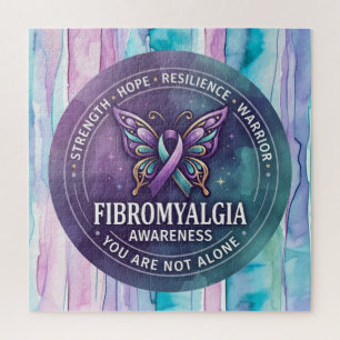 Puzzle Cinta de mariposa de concienciación sobre la fibro