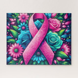 Puzzle Cinta Floral del Cáncer de Seno