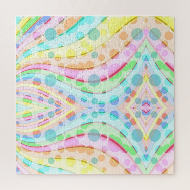 Puzzle Cintas de arcoiris pasteles y burbujas (Vertical)