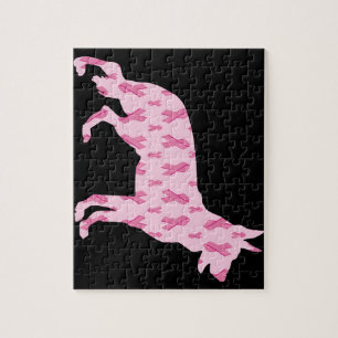 Puzzle Cintas de cáncer rosado de pastor alemanas