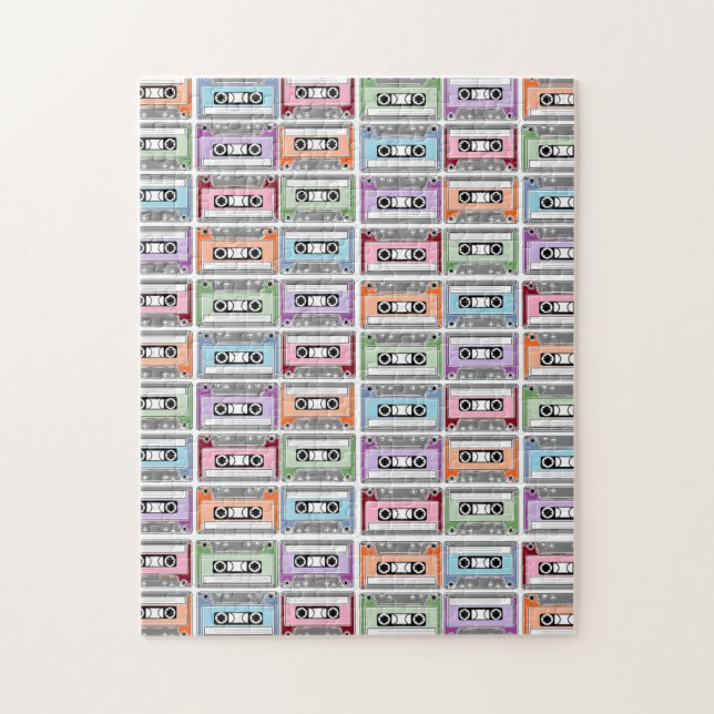 Puzzle Cintas de Casete Patrón Retro (Vertical)