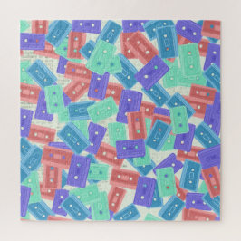 Puzzle Cintas Pastel Cassette - Música estética de los añ