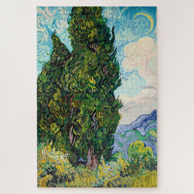 Puzzle Cipreses de Vincent Van Gogh Arte Refinado (Vertical)