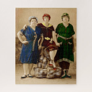Puzzle circa 1910 Bellezas de baño de Atlantic City RPPC