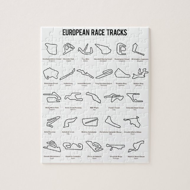 Puzzle Circuitos de carreras europeos (Vertical)