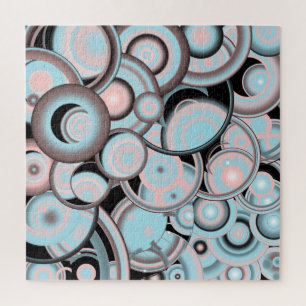 Puzzle Círculo concentrado de gradiente rosado Mocha azul