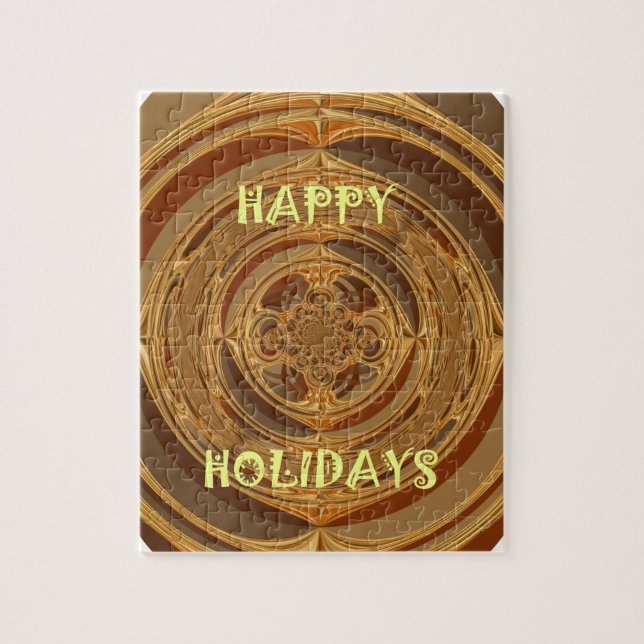 Puzzle Círculo de Felices Fiestas Arte Imprimir/Diseño (Vertical)