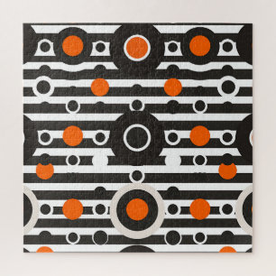Puzzle Círculo de franja retro naranja negro