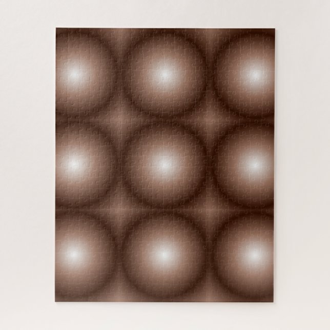 Puzzle Círculo geométrico 3D Círculo oscuro Mocha marrón  (Vertical)
