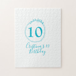 Puzzle Círculo turquesa. Purpurina redondo 10 años audaz