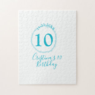 Puzzle Círculo turquesa. Purpurina redondo 10 años audaz