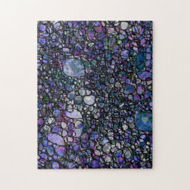 Puzzle Círculos abstractos dibujados a mano, azul, morado