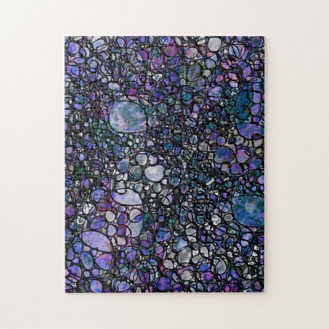 Puzzle Círculos abstractos dibujados a mano, azul, morado (Vertical)