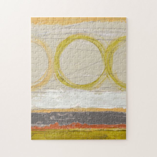 Puzzle Círculos amarillos y Naranjas sobre fondo multicol (Vertical)