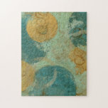 Puzzle Círculos azules y amarillos<br><div class="desc">Los círculos azules y amarillos pueblan este asombroso trabajo de Megan Meagher. Un verde lima clave sirve como fondo para los círculos coloridos. ¡Obtén una copia de esta gran impresión hoy!</div>