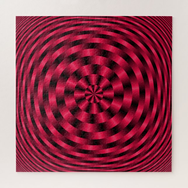 Puzzle Círculos concéntricos en espiral en rojo (Horizontal)
