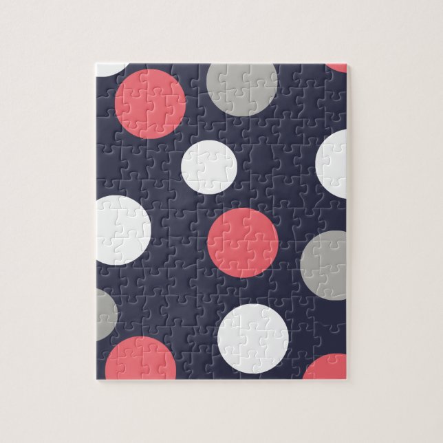 Puzzle Círculos de bolas Patrón Cordón blanco gris rosado (Vertical)