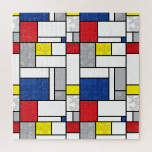 Puzzle Círculos Retro Mondrian Minimalista Arte Mod De St