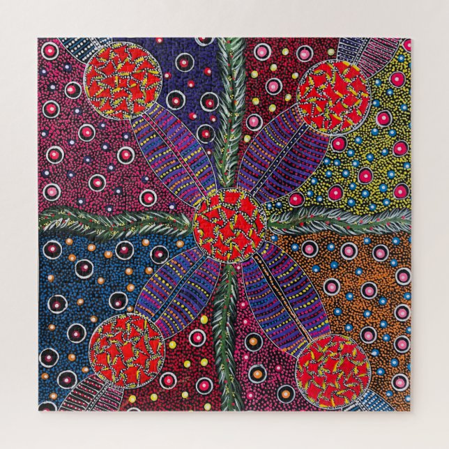 Puzzle Ciruelas de Bush y pintura corporal tradicional (Vertical)