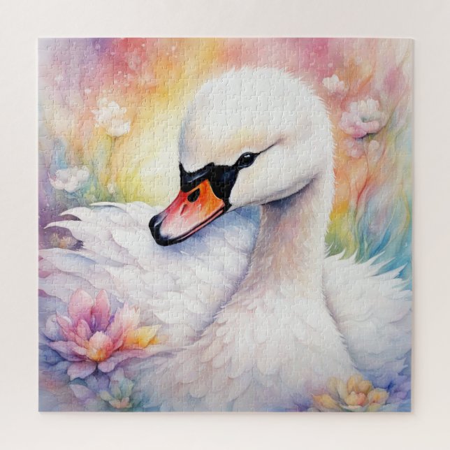 Puzzle Cisne de aves arcoiris 3 (Vertical)