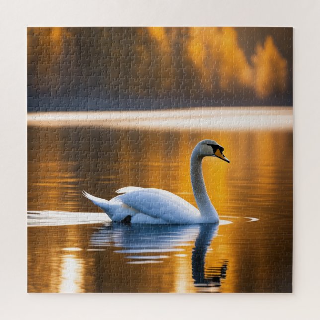 Puzzle Cisne elegante en un lago (Vertical)