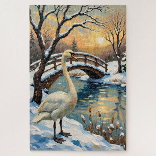 Puzzle Cisne Vintage por Pintura de Navidad de Puente Nev