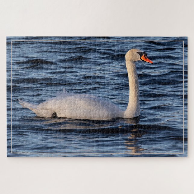 Puzzle Cisne y agua azul (Horizontal)