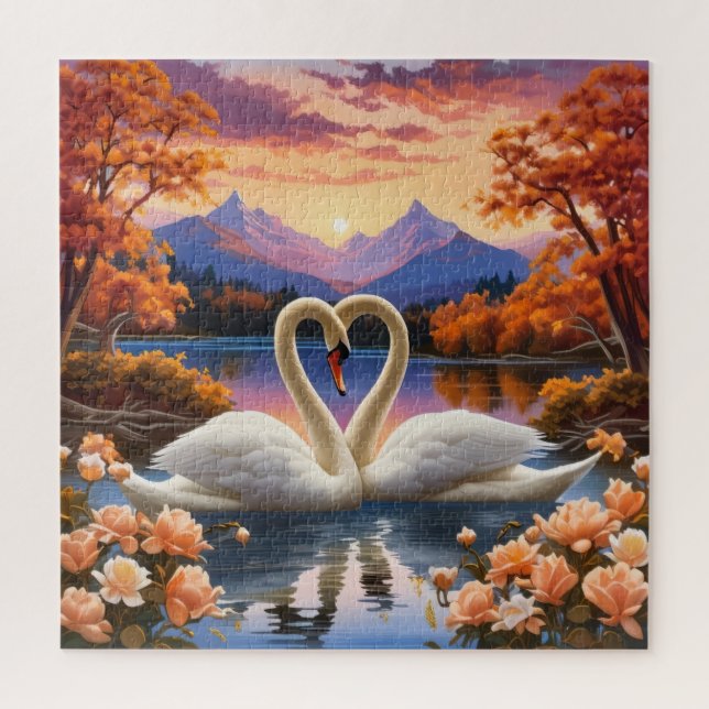 Puzzle Cisnes blancos (Vertical)