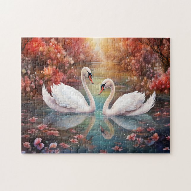 Puzzle Cisnes En Otoño (Horizontal)
