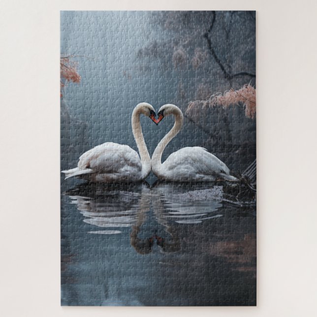 Puzzle Cisnes juntos para siempre (Vertical)