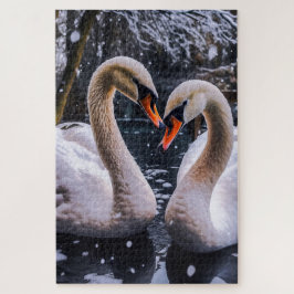 Puzzle Cisnes románticos en un país maravillosamente inve