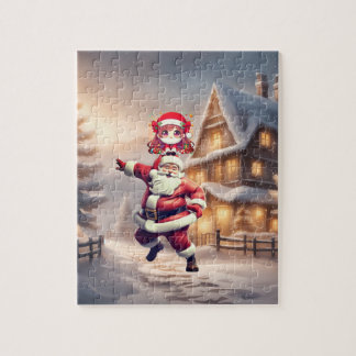 Puzzle Cita bebé Santa Claus Navidades de danza