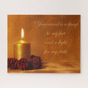 Puzzle Cita bíblica con velas de Navidades