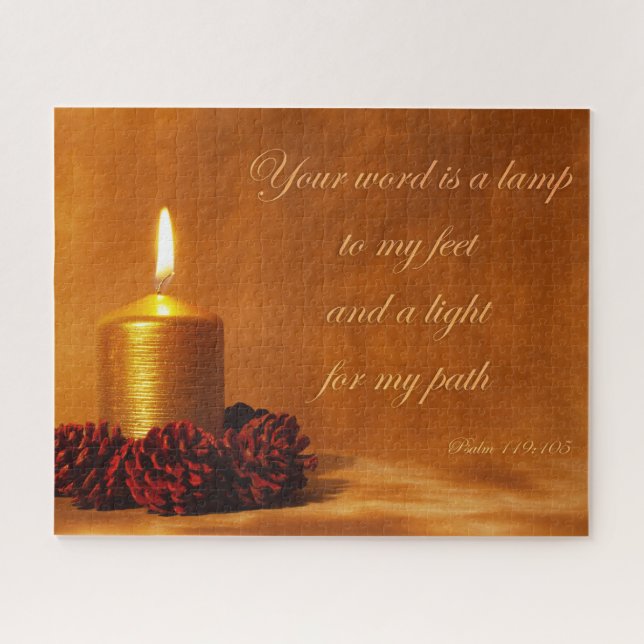Puzzle Cita bíblica con velas de Navidades (Horizontal)