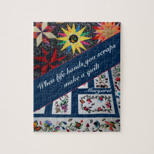 Puzzle Cita de acolchado azul Haz una colcha