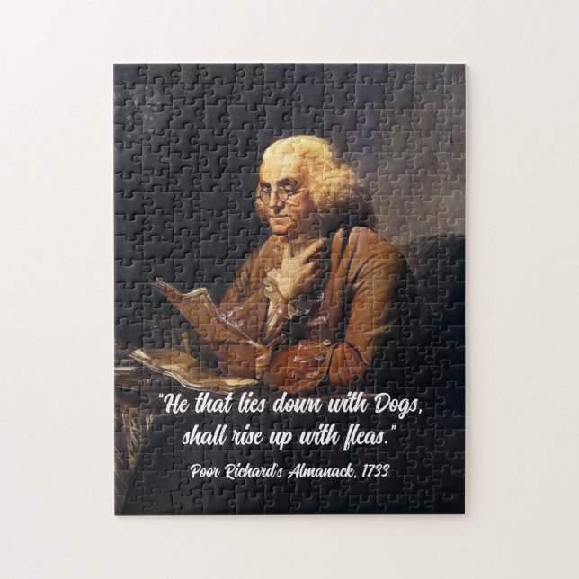 Puzzle Cita de Benjamin Franklin - Personaliza rompecabez (Vertical)