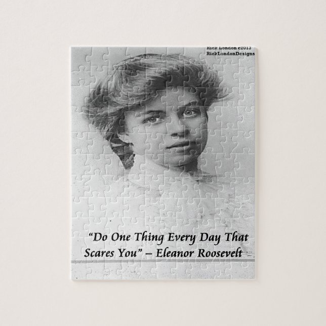 Puzzle Cita de Eleanor Roosevelt "Haz algo aterrador" (Vertical)