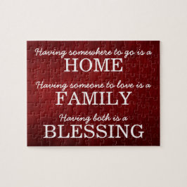 Puzzle Cita de familia de tipografía motivacional