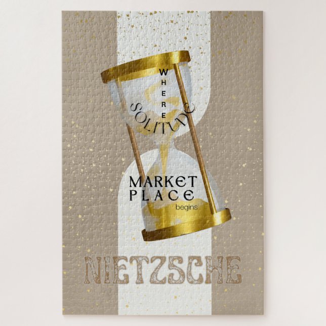 Puzzle Cita de Filosofía de estilo Art Nouveau de oro (Vertical)