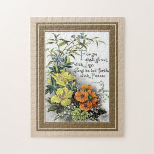 Puzzle Cita de la Biblia con flores