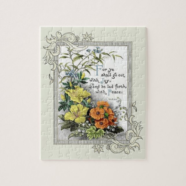 Puzzle Cita de la biblia con las flores (Vertical)