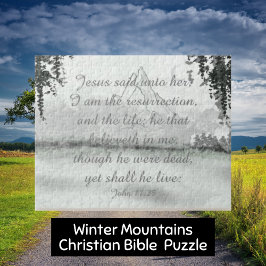 Puzzle Cita de la Biblia Cristiana de las Montañas de Inv
