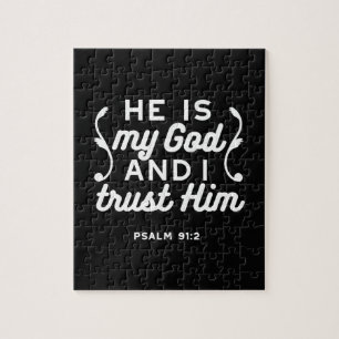 Puzzle Cita de la fe cristiana: Confía en Dios Salmo 91:2
