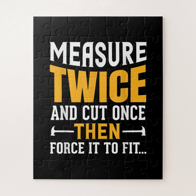 Puzzle Cita del carpintero de madera que dice regalo (Vertical)